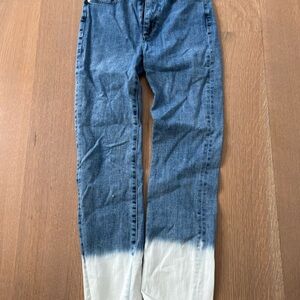 Blue and White Dip-Dye Jeans